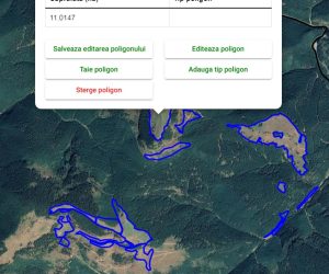 Figurarea conturului suprafeței propuse pentru împădurit, în aplicația PGI