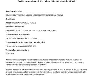 A fost realizată împădurirea unei suprafețe de 8,5130 ha în județul Iași, cu fonduri PNRR. Beneficiar II FENEA D