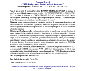 A fost realizată împădurirea unei suprafețe de 3,43 ha în județul Olt, cu fonduri PNRR. Beneficiar Rotaru Mihail Leonard
