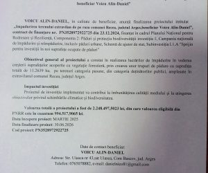 Finalizare proiect „Impadurirea terenului extravilan de pe raza comunei Recea, judetul Arges, beneficiar Voicu Alin-Daniel”